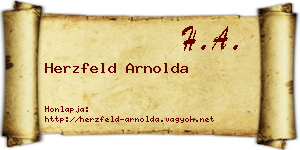 Herzfeld Arnolda névjegykártya